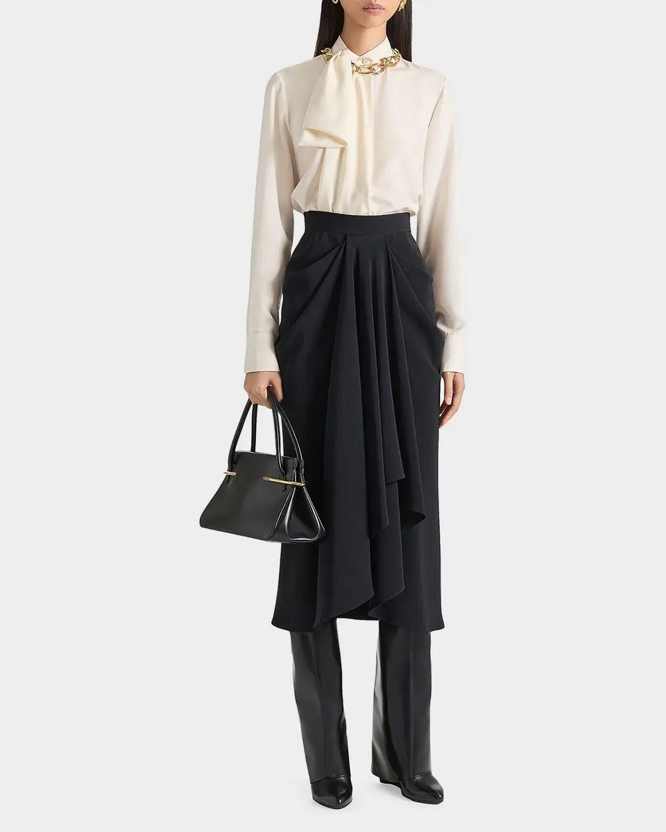 Givenchy Draped Bow Silk Blouse | Thumbnail 3 Givenchy Draped Bow Silk Blouse | Thumbnail 3