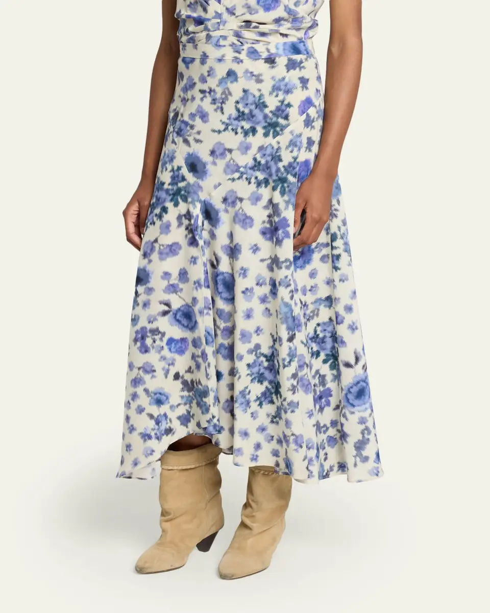 Isabel Marant Sakura Blur Floral Slit Midi Skirt | Thumbnail 4 Isabel Marant Sakura Blur Floral Slit Midi Skirt | Thumbnail 4