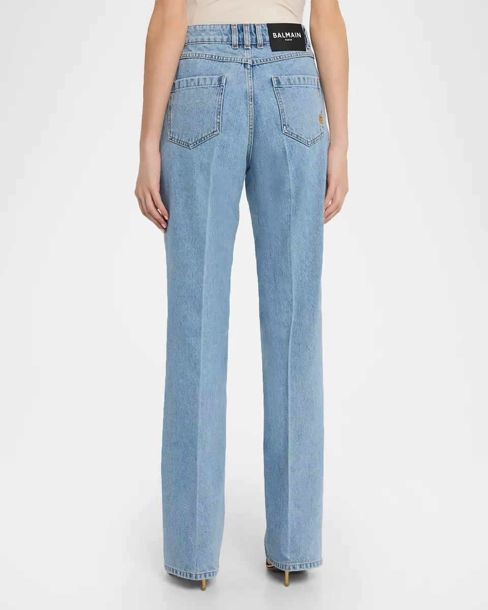 Balmain High-Waisted Flared Denim Jeans | Thumbnail 3 Balmain High-Waisted Flared Denim Jeans | Thumbnail 3
