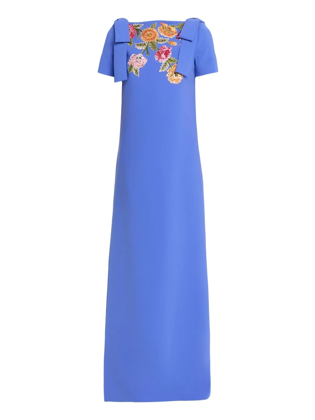 Carolina Herrera Embroidered Bow-Shoulder A-Line Gown
