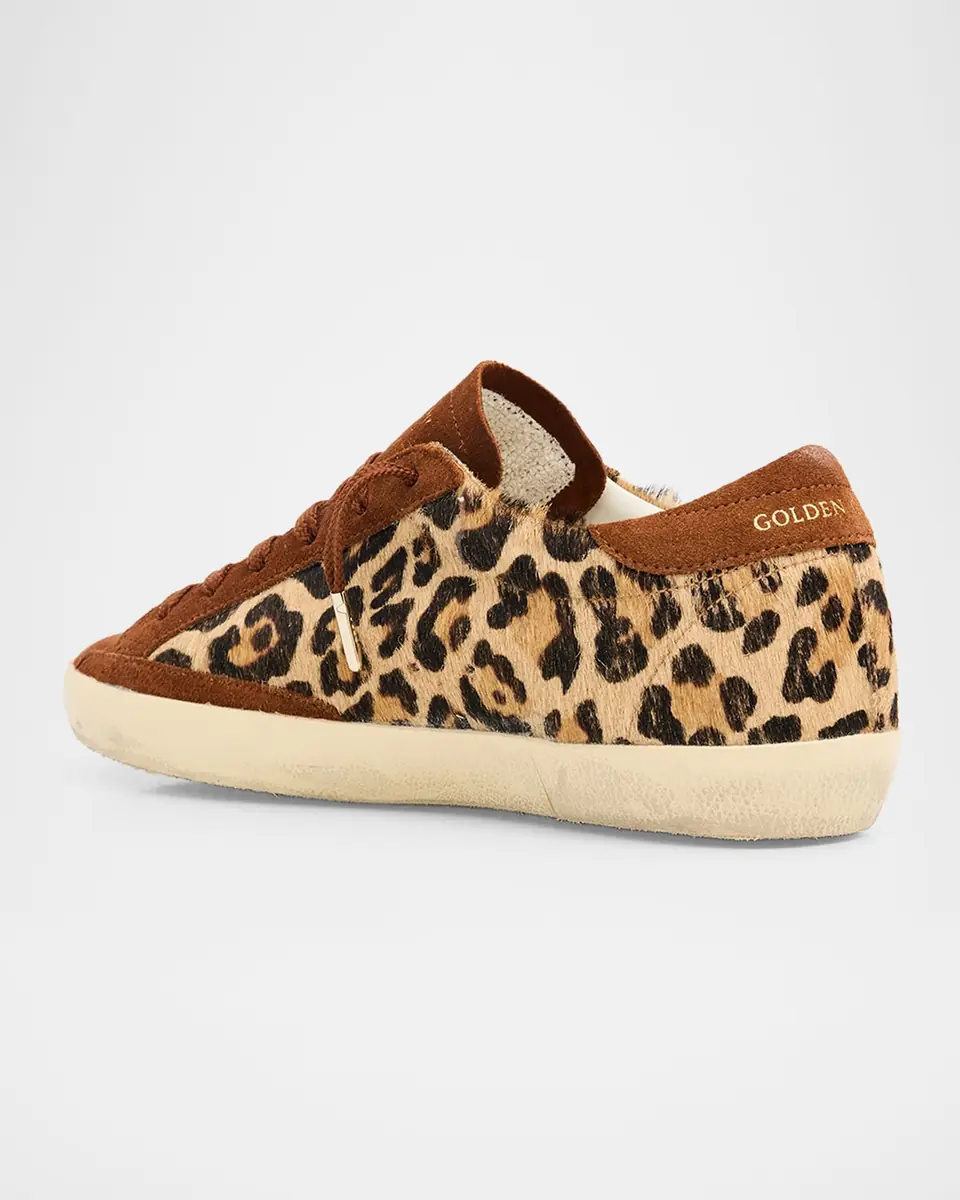 Golden Goose Ball Star Leopard Calf Hair and Suede Low-Top Sneakers | Thumbnail 4
