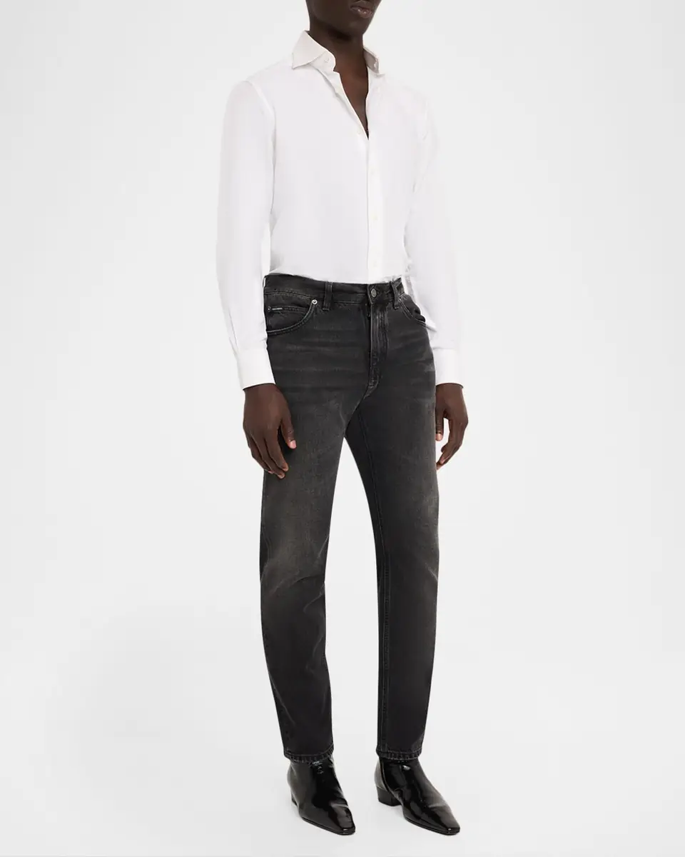 Dolce & Gabbana Men's Grey Denim Straight Leg Jeans | Thumbnail 2 Dolce & Gabbana Men's Grey Denim Straight Leg Jeans | Thumbnail 2