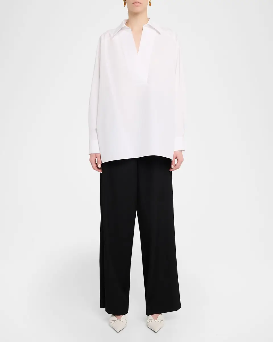 Lafayette 148 New York Oversized Cotton Popover Shirt | Thumbnail 2 Lafayette 148 New York Oversized Cotton Popover Shirt | Thumbnail 2