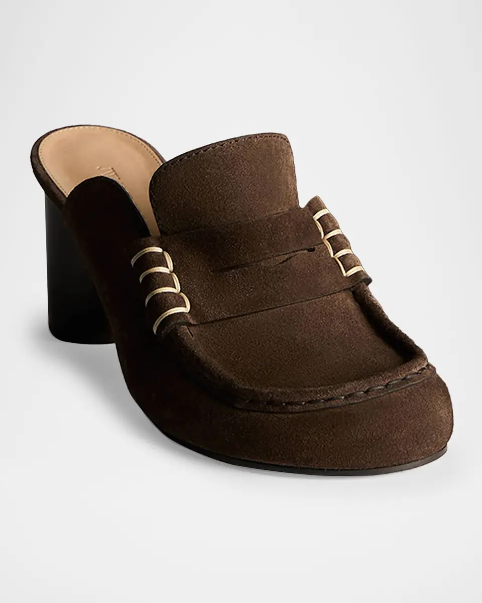 JW Anderson 70mm Suede Loafer Mules | Thumbnail 7