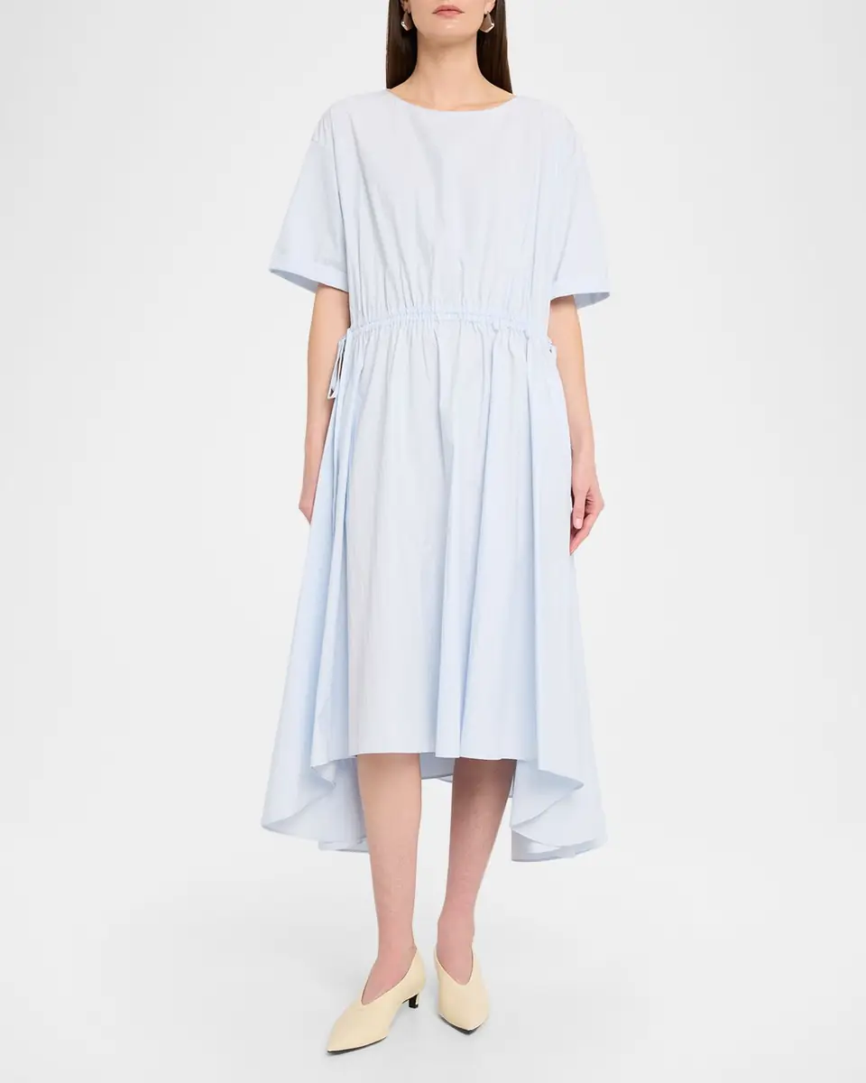 Lafayette 148 New York Drawstring Cotton Midi Dress | Thumbnail 2 Lafayette 148 New York Drawstring Cotton Midi Dress | Thumbnail 2