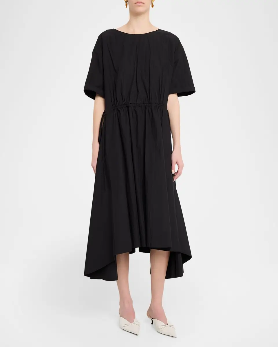 Lafayette 148 New York Drawstring Cotton Midi Dress | Thumbnail 6 Lafayette 148 New York Drawstring Cotton Midi Dress | Thumbnail 6