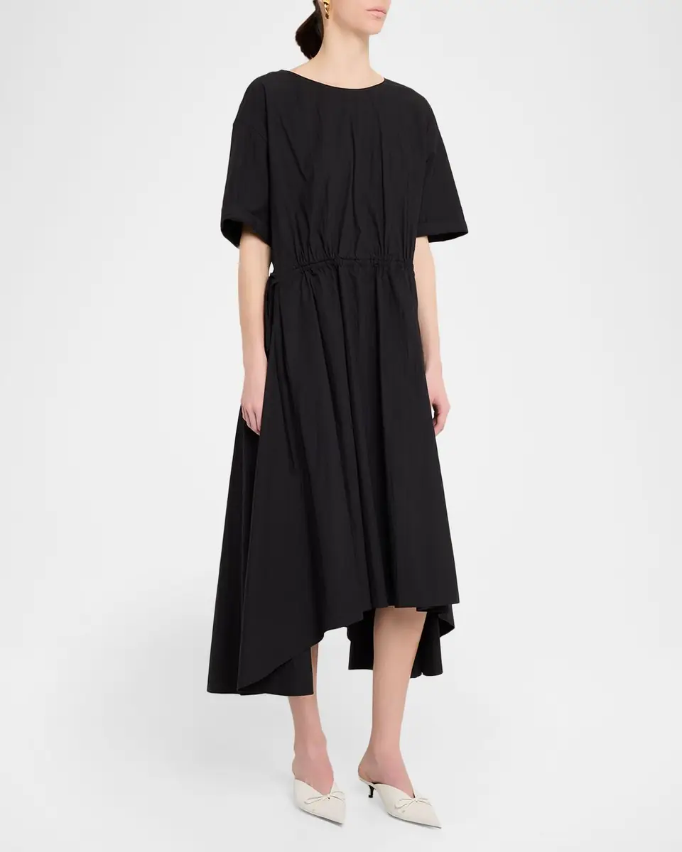 Lafayette 148 New York Drawstring Cotton Midi Dress | Thumbnail 8 Lafayette 148 New York Drawstring Cotton Midi Dress | Thumbnail 8