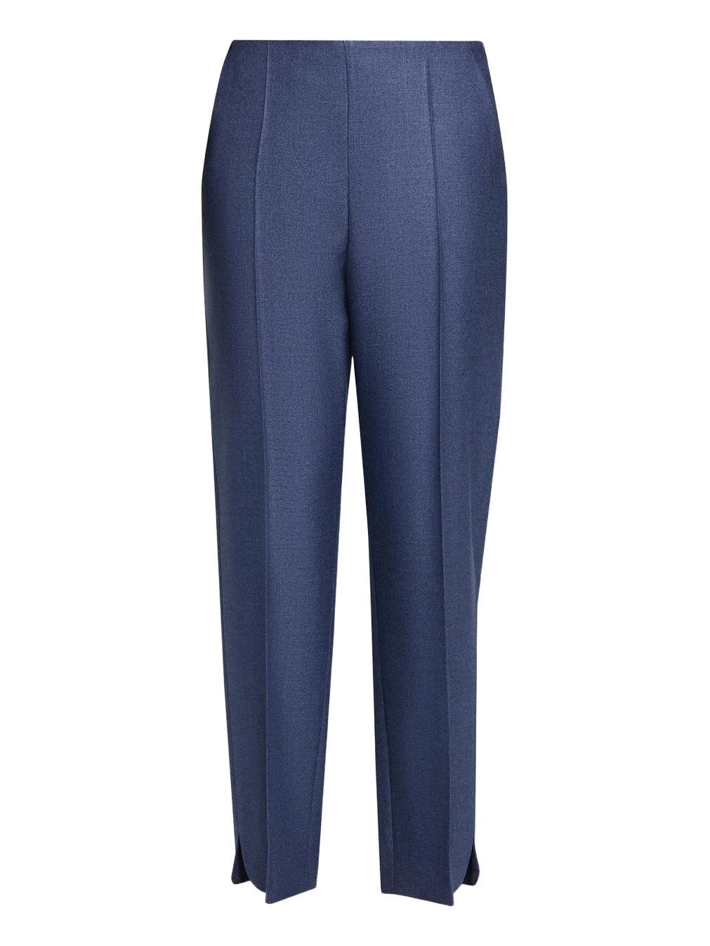 Silk Straight-Leg Ankle Slit Trousers Silk Straight-Leg Ankle Slit Trousers
