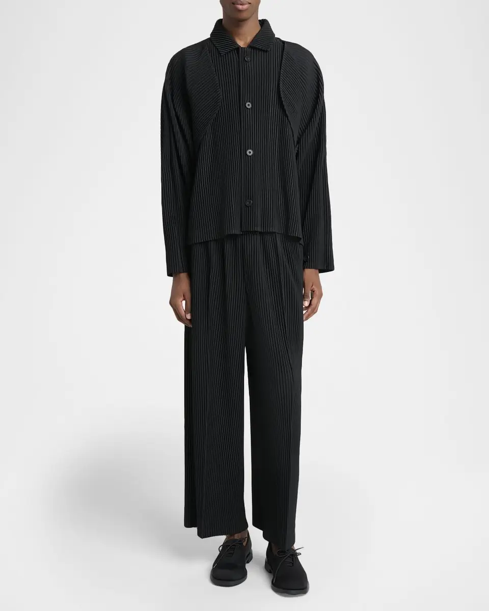 Homme Plissé Issey Miyake Men's Pleated Button-Down Shirt | Thumbnail 2 Homme Plissé Issey Miyake Men's Pleated Button-Down Shirt | Thumbnail 2