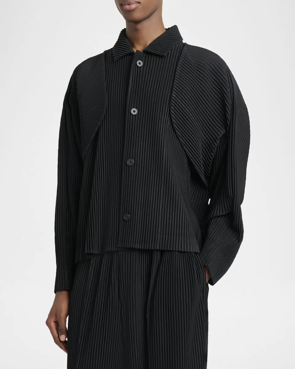 Homme Plissé Issey Miyake Men's Pleated Button-Down Shirt | Thumbnail 4 Homme Plissé Issey Miyake Men's Pleated Button-Down Shirt | Thumbnail 4