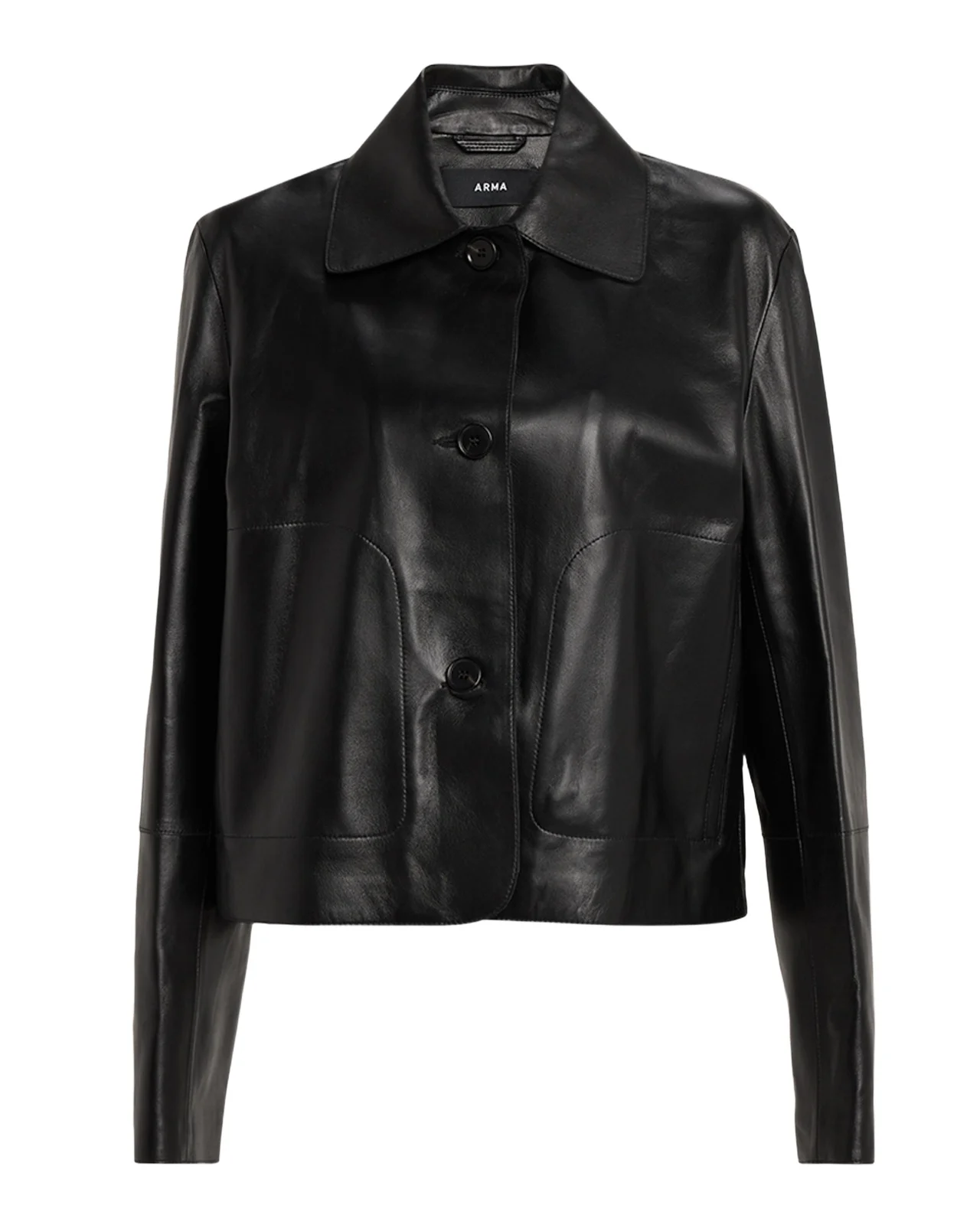 ARMA Emy Cropped Lambskin Leather Jacket