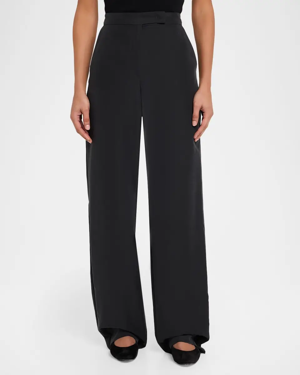 Emporio Armani Relaxed Cupro Trousers | Thumbnail 3 Emporio Armani Relaxed Cupro Trousers | Thumbnail 3