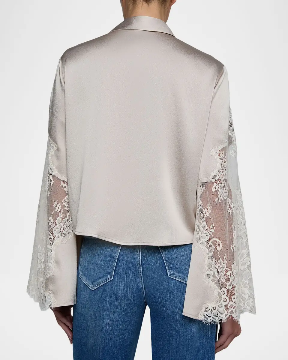 L'Agence Capri Lace Sleeve Blouse | Thumbnail 3 L'Agence Capri Lace Sleeve Blouse | Thumbnail 3