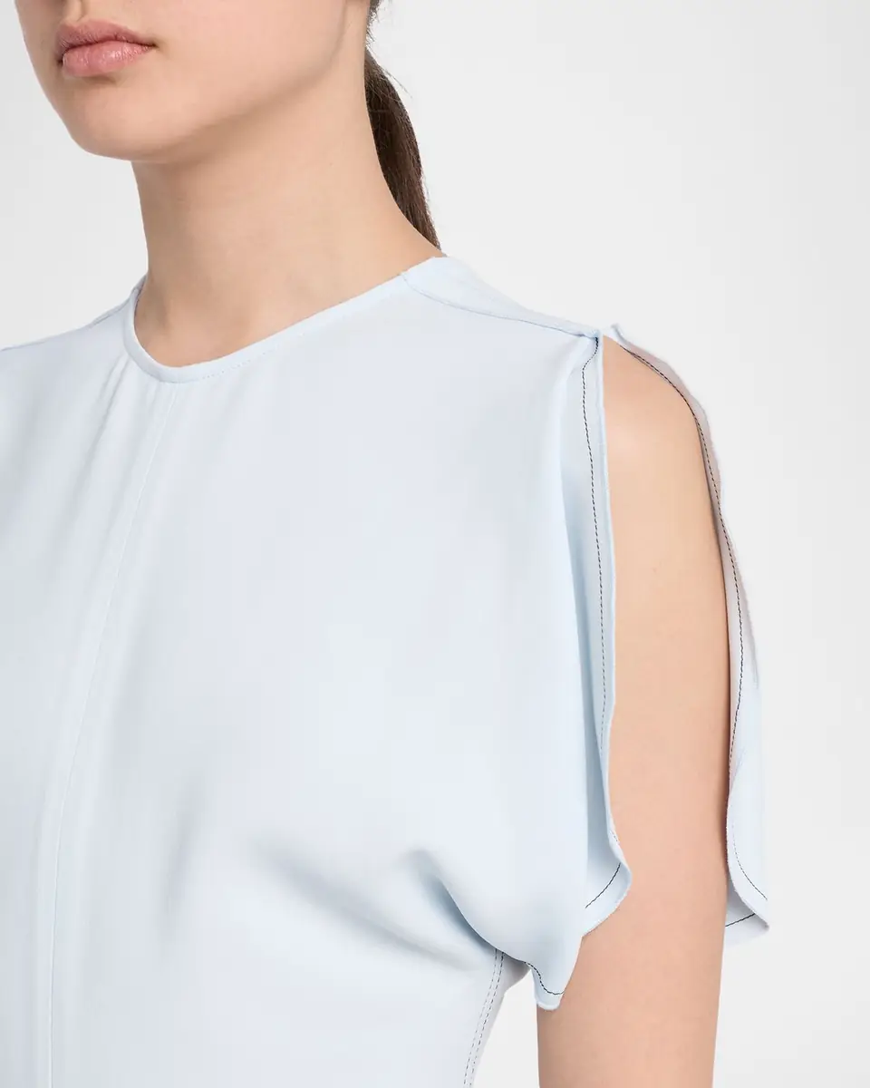 Victoria Beckham Gathered Waist Crepe Midi Dress | Thumbnail 9 Victoria Beckham Gathered Waist Crepe Midi Dress | Thumbnail 9