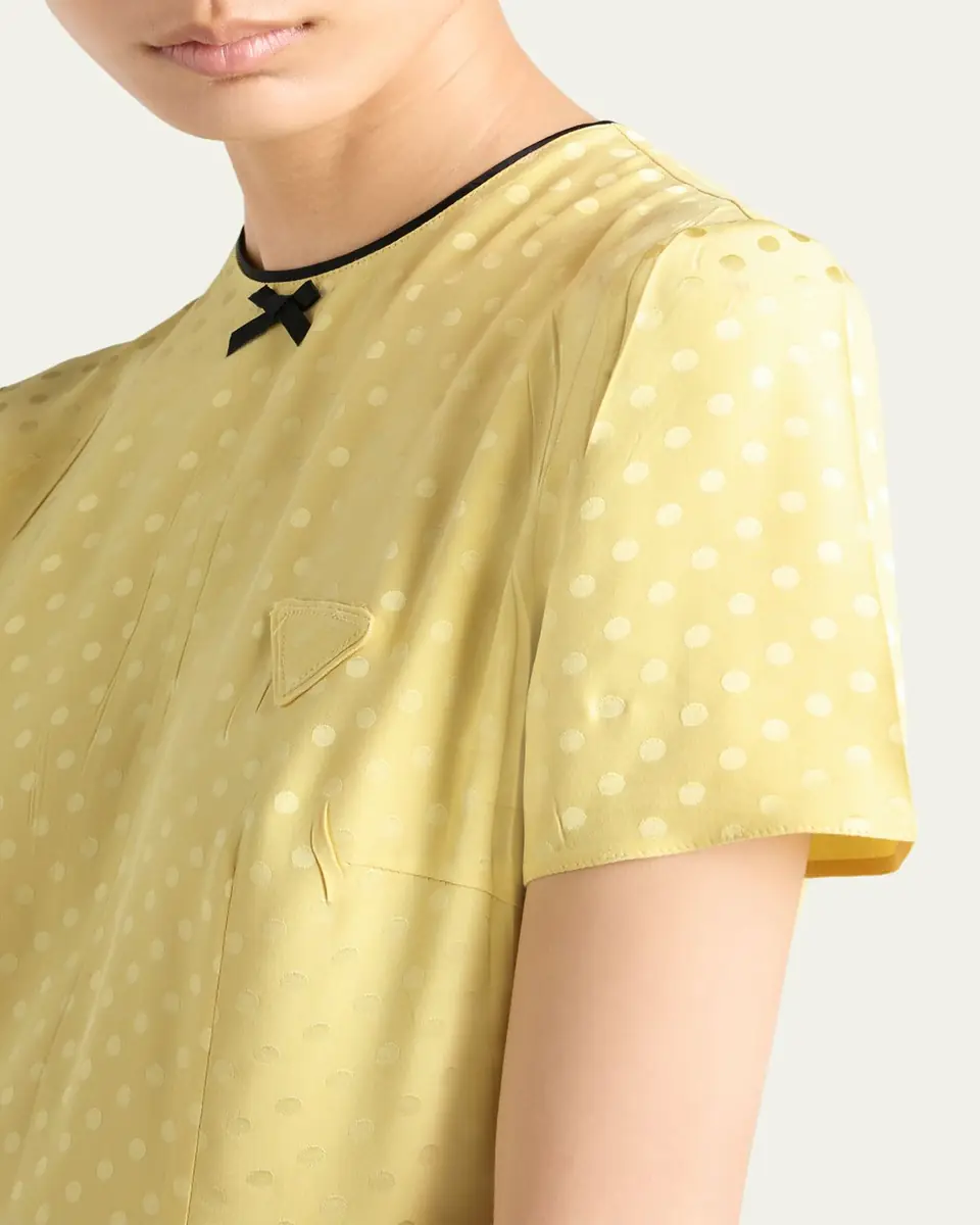 Prada Polka-Dot Silk Midi Dress | Thumbnail 5 Prada Polka-Dot Silk Midi Dress | Thumbnail 5