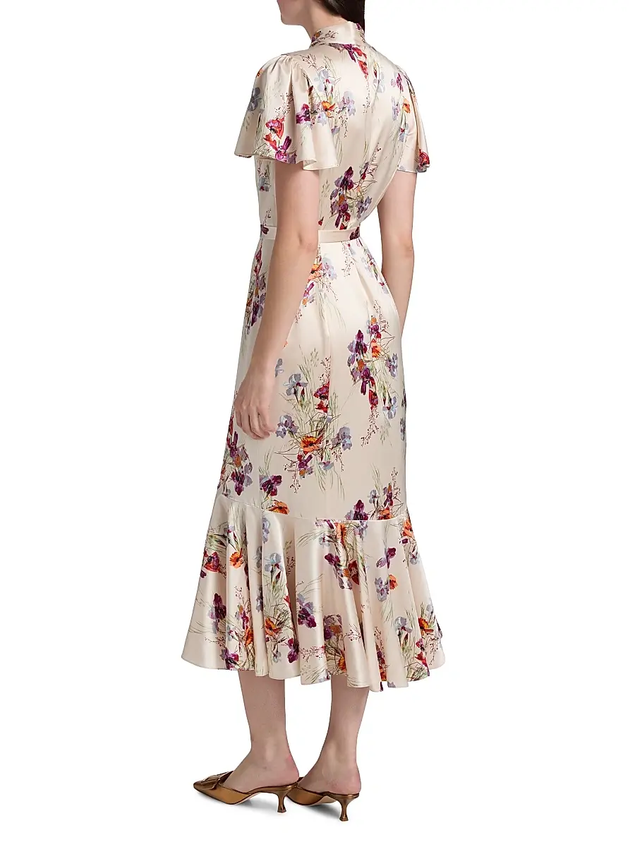 Cinq à Sept Women's Iris Bouquet Willow Floral A-Line Midi-Shirtdress | Thumbnail 5 Cinq à Sept Women's Iris Bouquet Willow Floral A-Line Midi-Shirtdress | Thumbnail 5