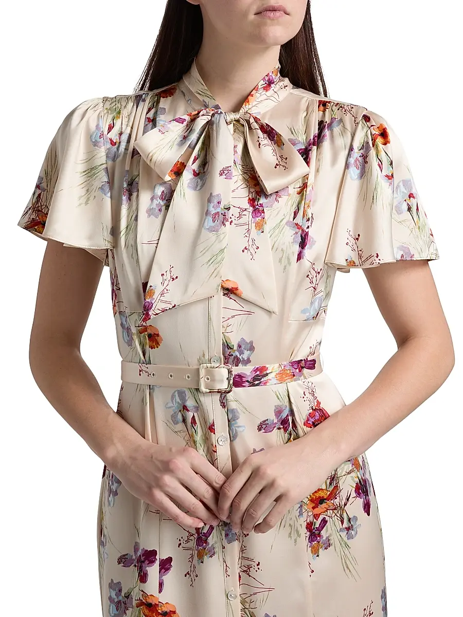 Cinq à Sept Women's Iris Bouquet Willow Floral A-Line Midi-Shirtdress | Thumbnail 6 Cinq à Sept Women's Iris Bouquet Willow Floral A-Line Midi-Shirtdress | Thumbnail 6