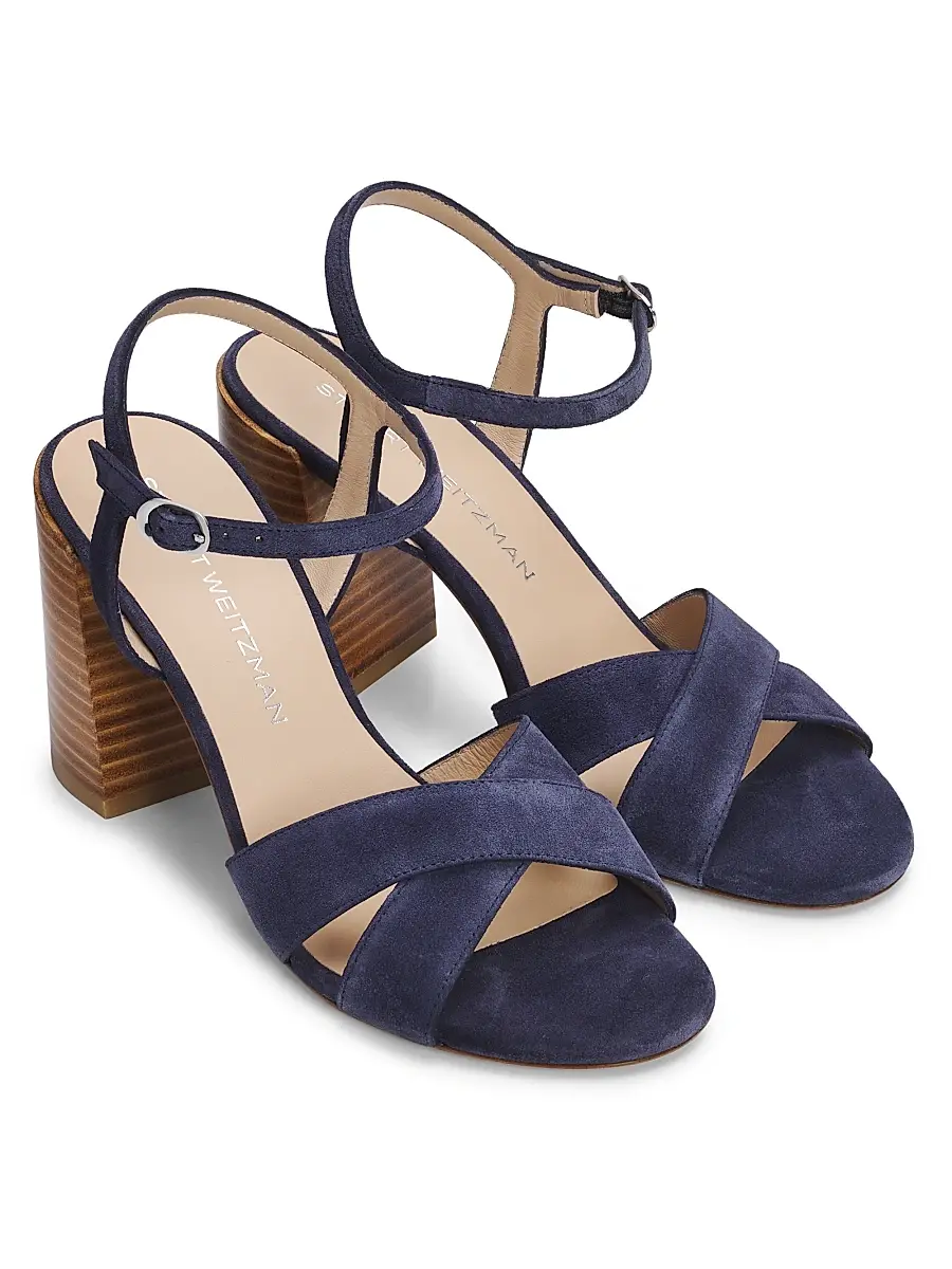 Stuart Weitzman Women's Alyssa 85MM Crisscross Suede Sandals | Thumbnail 2 Stuart Weitzman Women's Alyssa 85MM Crisscross Suede Sandals | Thumbnail 2