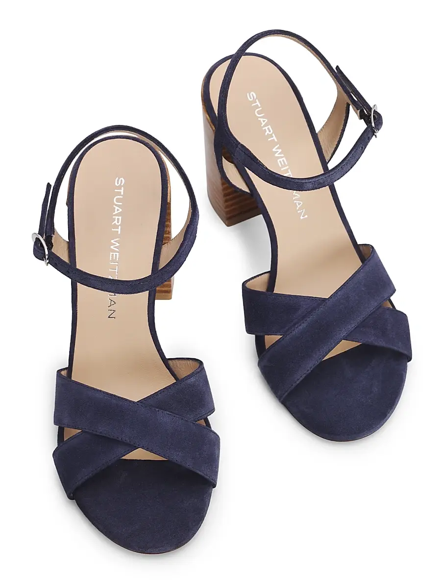 Stuart Weitzman Women's Alyssa 85MM Crisscross Suede Sandals | Thumbnail 4 Stuart Weitzman Women's Alyssa 85MM Crisscross Suede Sandals | Thumbnail 4