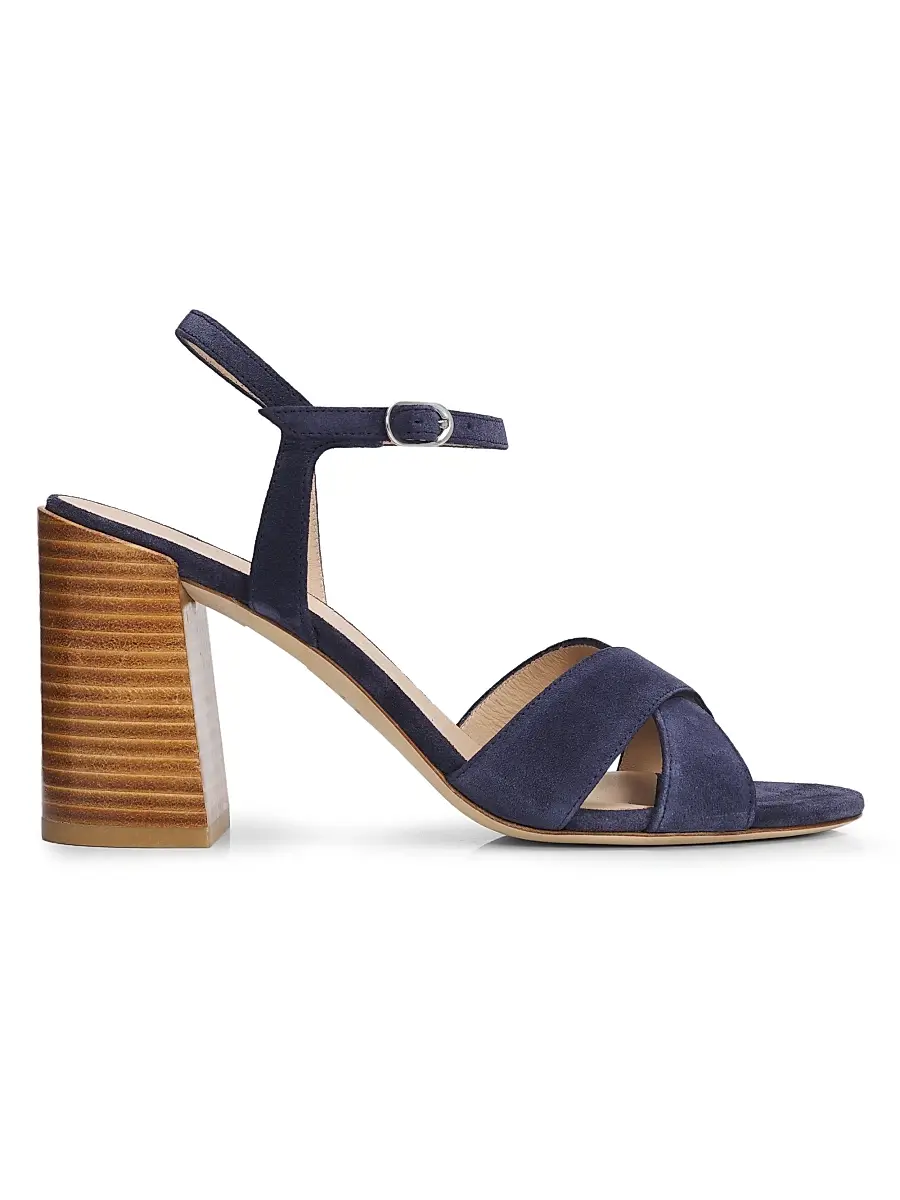 Stuart Weitzman Women's Alyssa 85MM Crisscross Suede Sandals