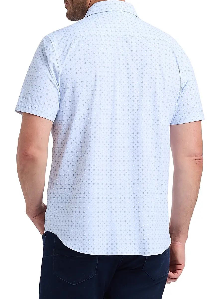 Robert Graham Men's Brompton Printed Short-Sleeve Shirt - Blue | Thumbnail 5 Robert Graham Men's Brompton Printed Short-Sleeve Shirt - Blue | Thumbnail 5
