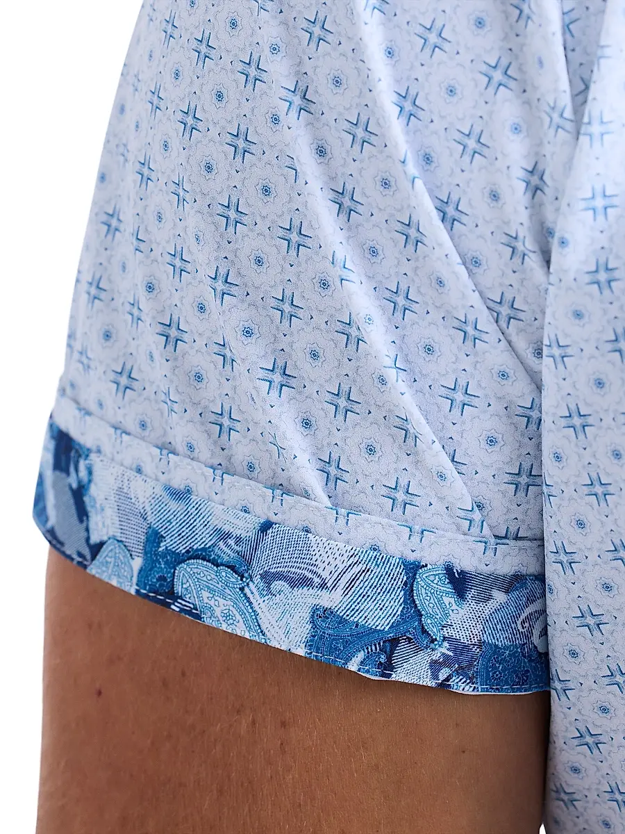 Robert Graham Men's Brompton Printed Short-Sleeve Shirt - Blue | Thumbnail 6 Robert Graham Men's Brompton Printed Short-Sleeve Shirt - Blue | Thumbnail 6