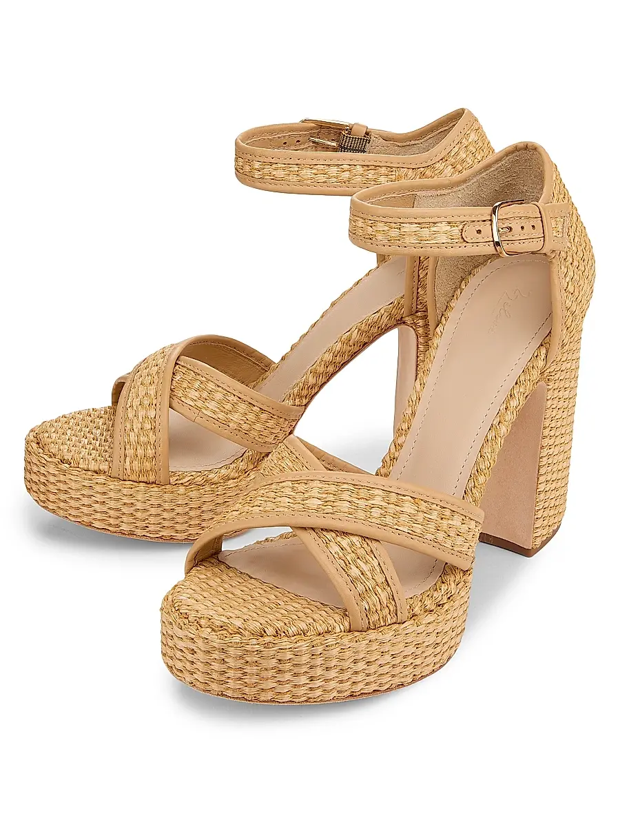 22élevé Women's 115MM Raffia Platform Sandals | Thumbnail 2 22élevé Women's 115MM Raffia Platform Sandals | Thumbnail 2