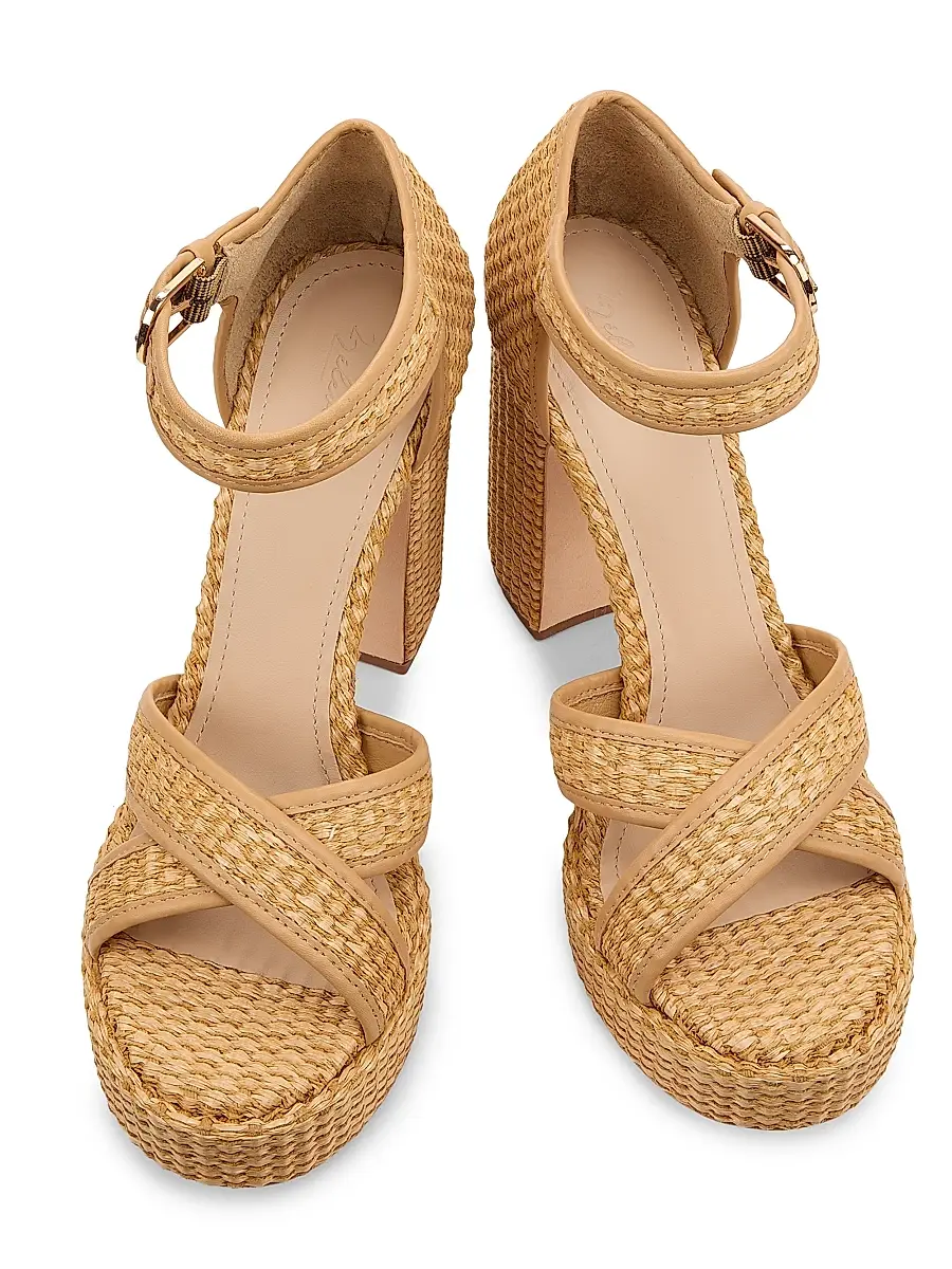 22élevé Women's 115MM Raffia Platform Sandals | Thumbnail 4 22élevé Women's 115MM Raffia Platform Sandals | Thumbnail 4