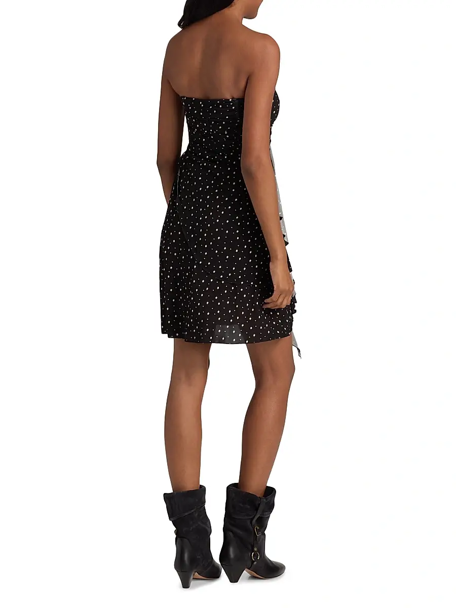 Isabel Marant Women's Gemma Polka-Dot Draped Strapless Minidress | Thumbnail 5 Isabel Marant Women's Gemma Polka-Dot Draped Strapless Minidress | Thumbnail 5