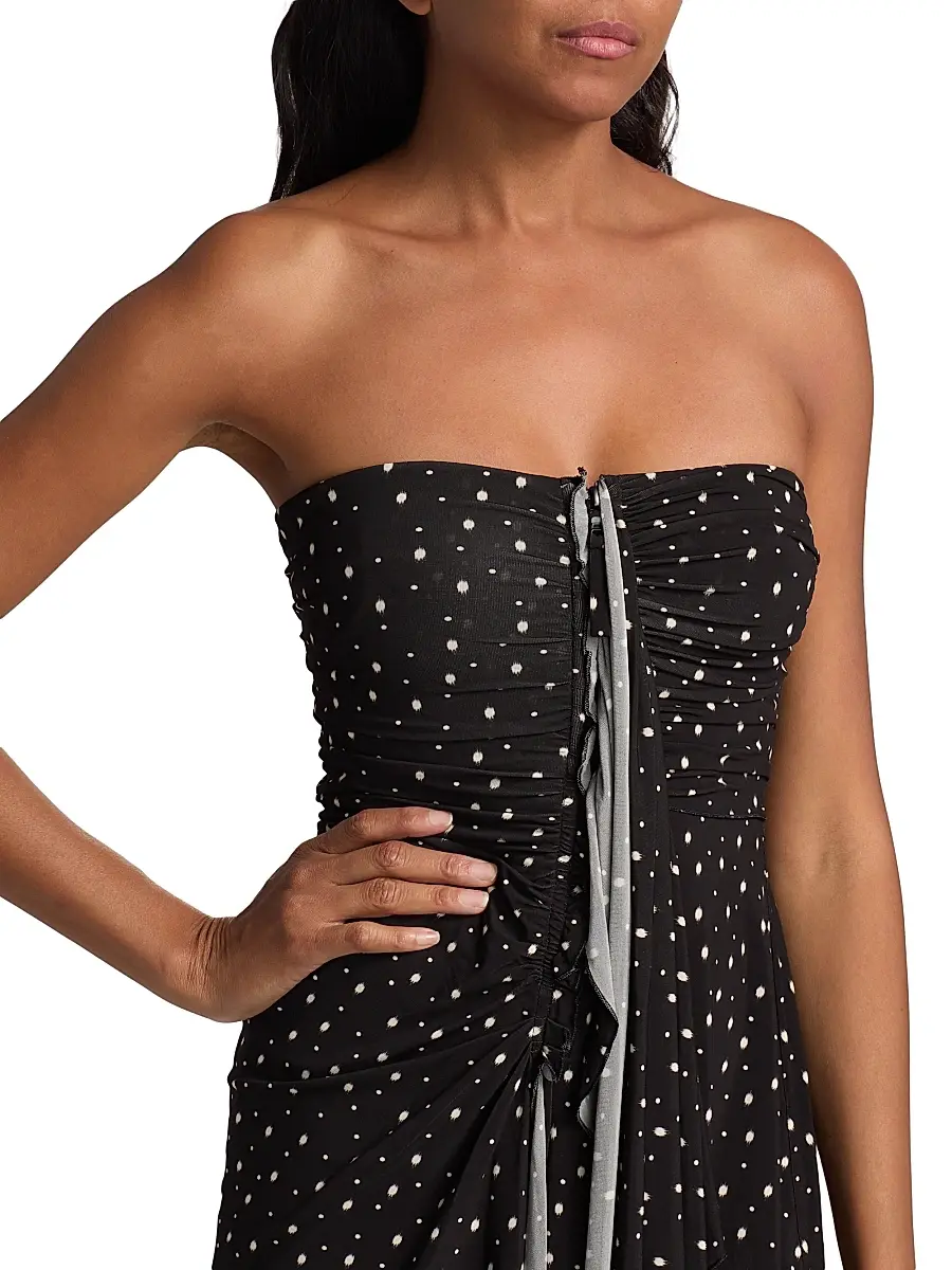 Isabel Marant Women's Gemma Polka-Dot Draped Strapless Minidress | Thumbnail 6 Isabel Marant Women's Gemma Polka-Dot Draped Strapless Minidress | Thumbnail 6