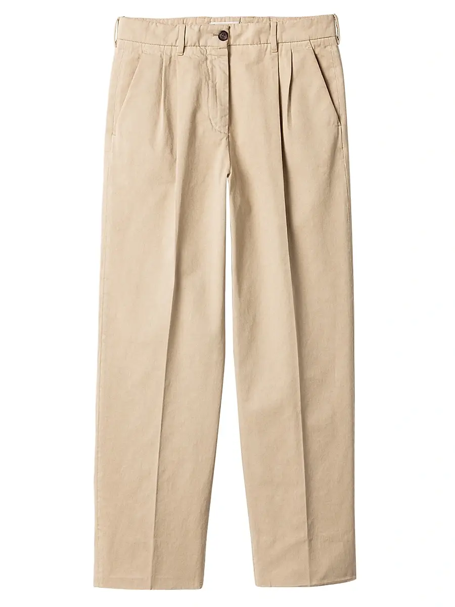 Miu Miu Women's Old Gabardine Pants - Beige Khaki | Image 1 Miu Miu Women's Old Gabardine Pants - Beige Khaki | Image 1