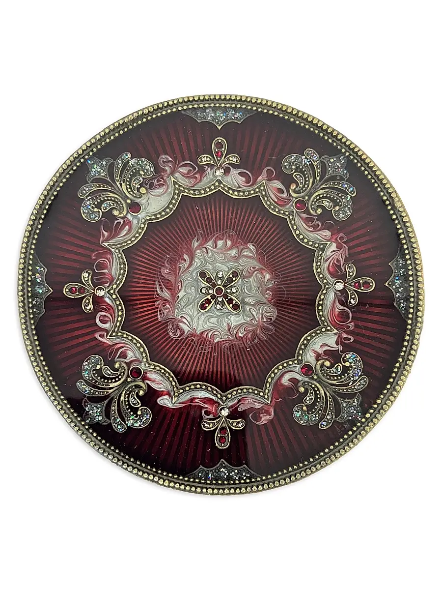 Tizo Jeweled Round Coaster - Red | Image 1 Tizo Jeweled Round Coaster - Red | Image 1