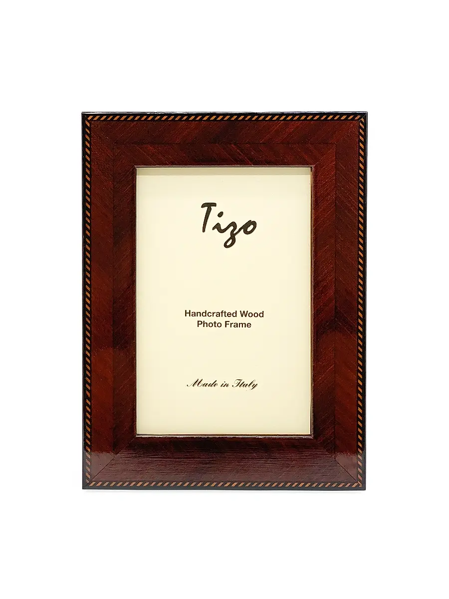 Tizo Inlaid Wood Braid Border Frame - Brown - Size 5 x 7 | Image 1 Tizo Inlaid Wood Braid Border Frame - Brown - Size 5 x 7 | Image 1