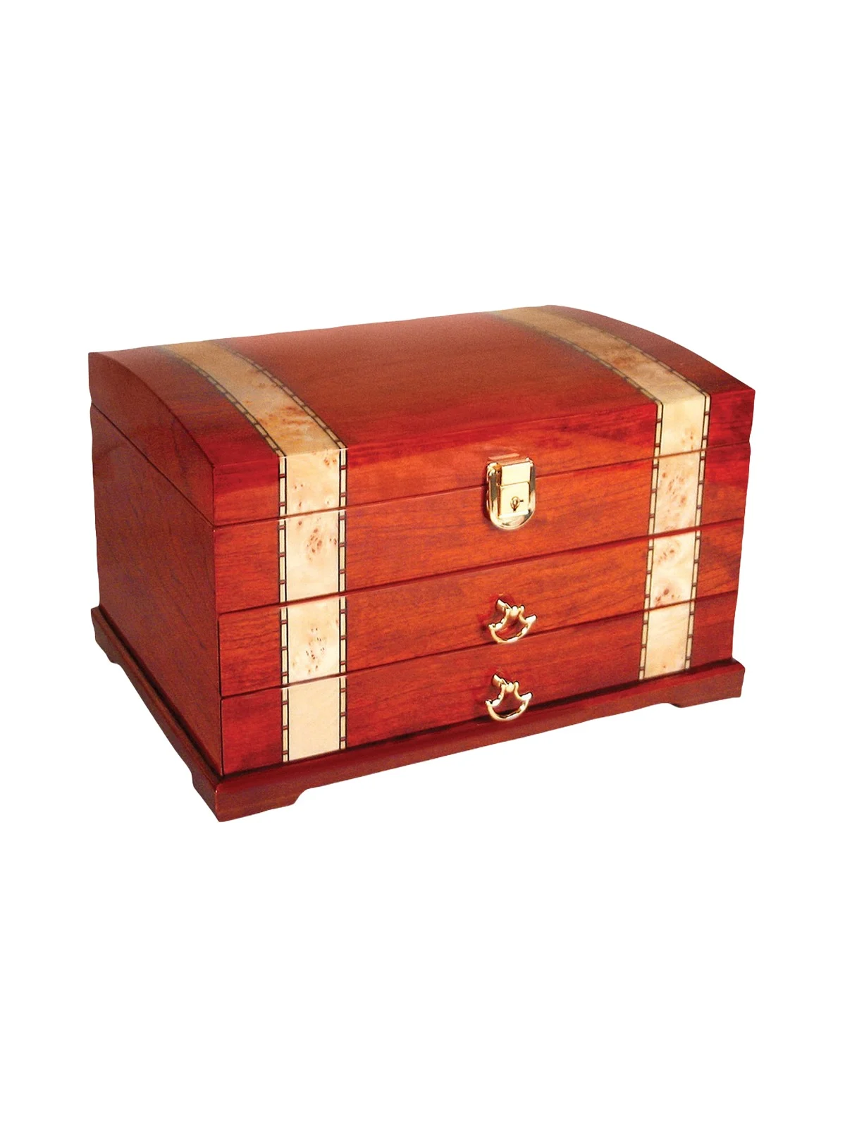 Inlaid Wood Jewelry Chest