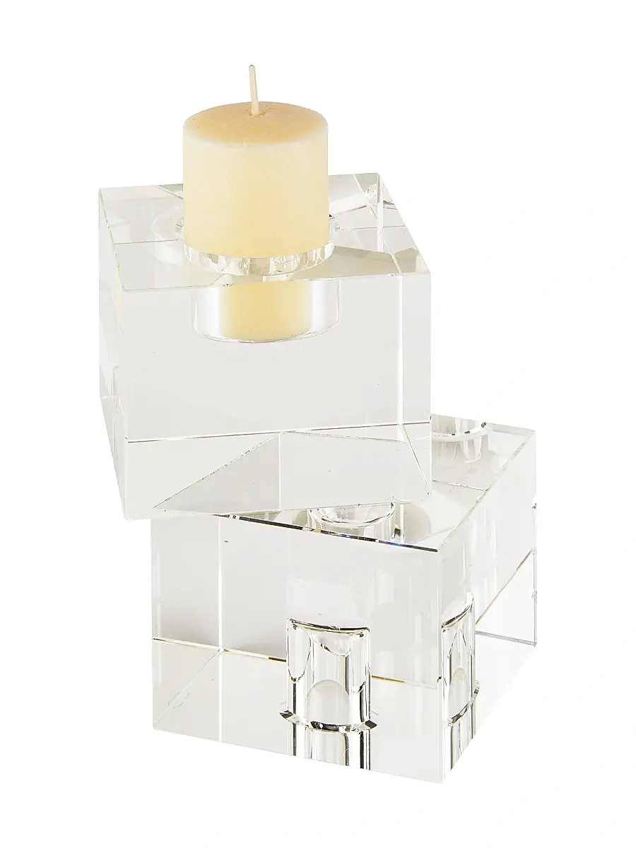 Tizo Clear Crystal Cubes Small Candleholder | Thumbnail 3 Tizo Clear Crystal Cubes Small Candleholder | Thumbnail 3