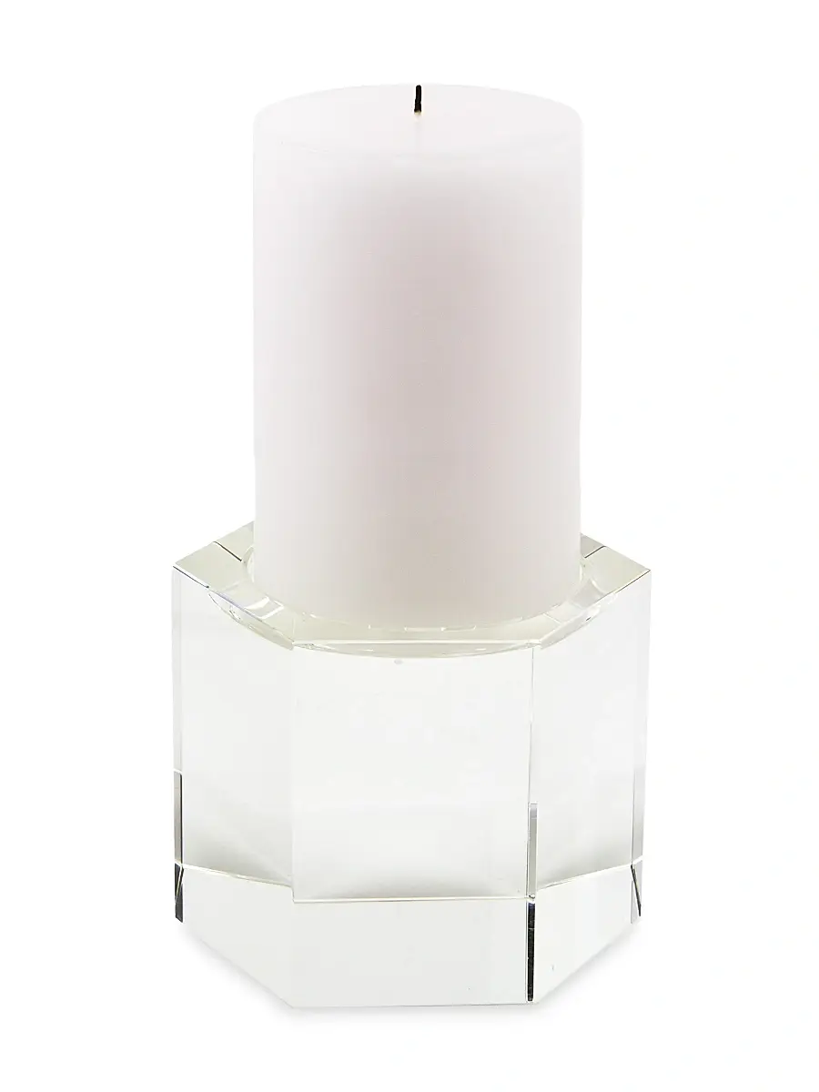 Tizo Clear Crystal Hexagon-Cut Candleholder | Thumbnail 2