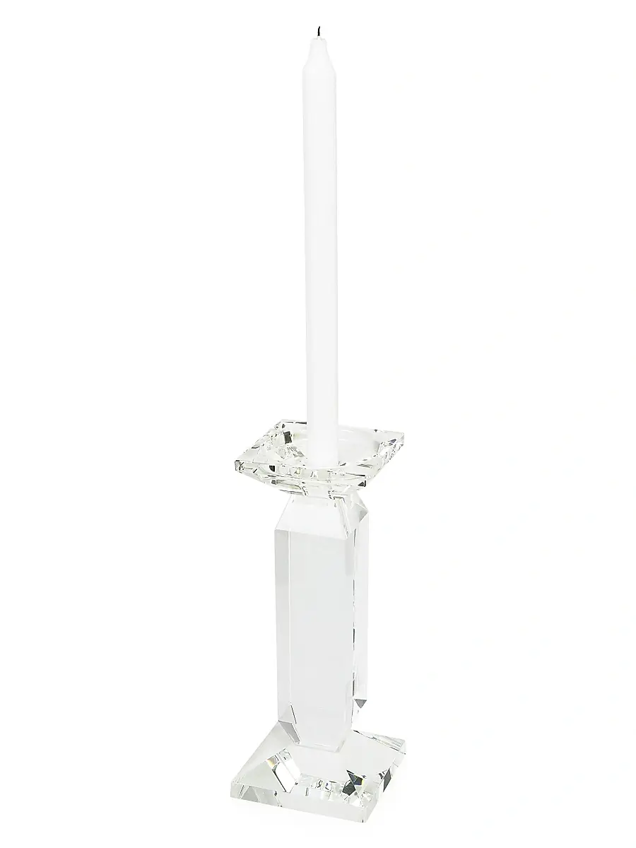 Tizo Clear Crystal Pillar Candle Holder