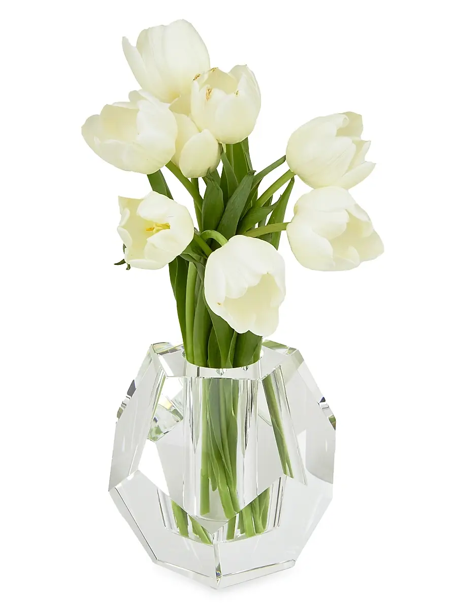Clear Crystal Diamond-Cut Vase Clear Crystal Diamond-Cut Vase
