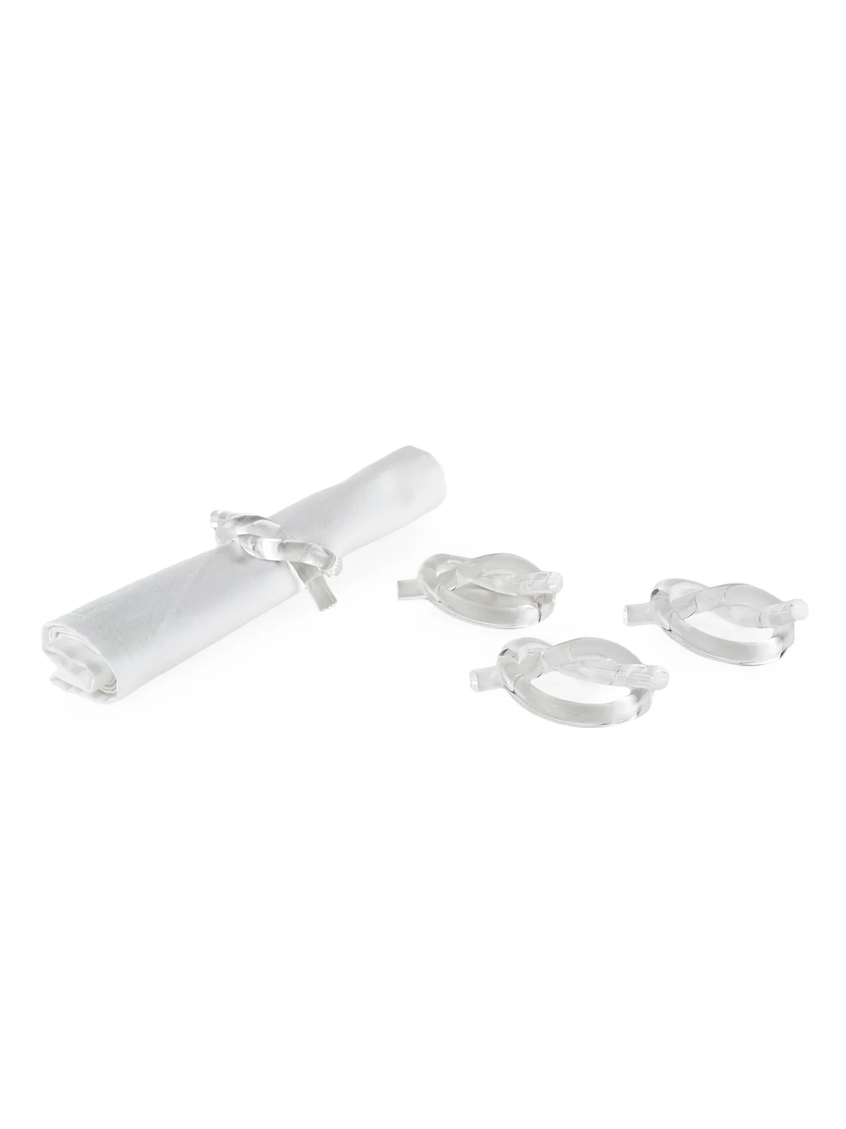 Tizo Lucite 4-Piece Knot Napkin Ring Set