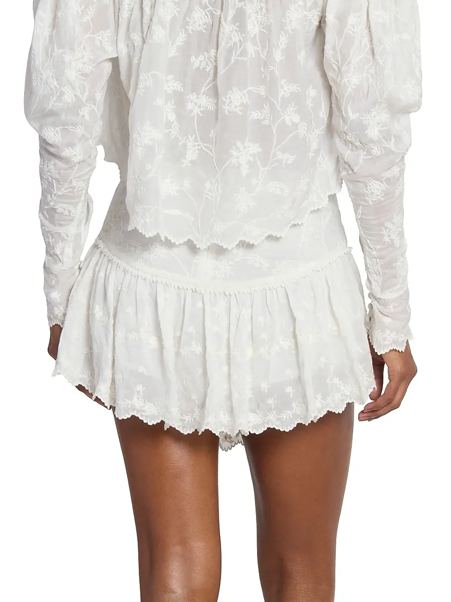 Isabel Marant Women's Zoelia Floral Embroidered Miniskirt - White | Thumbnail 5 Isabel Marant Women's Zoelia Floral Embroidered Miniskirt - White | Thumbnail 5