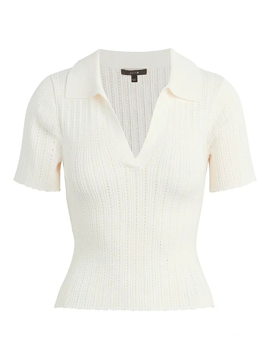 Joe's Jeans Women's The Jess Pointelle Polo Shirt