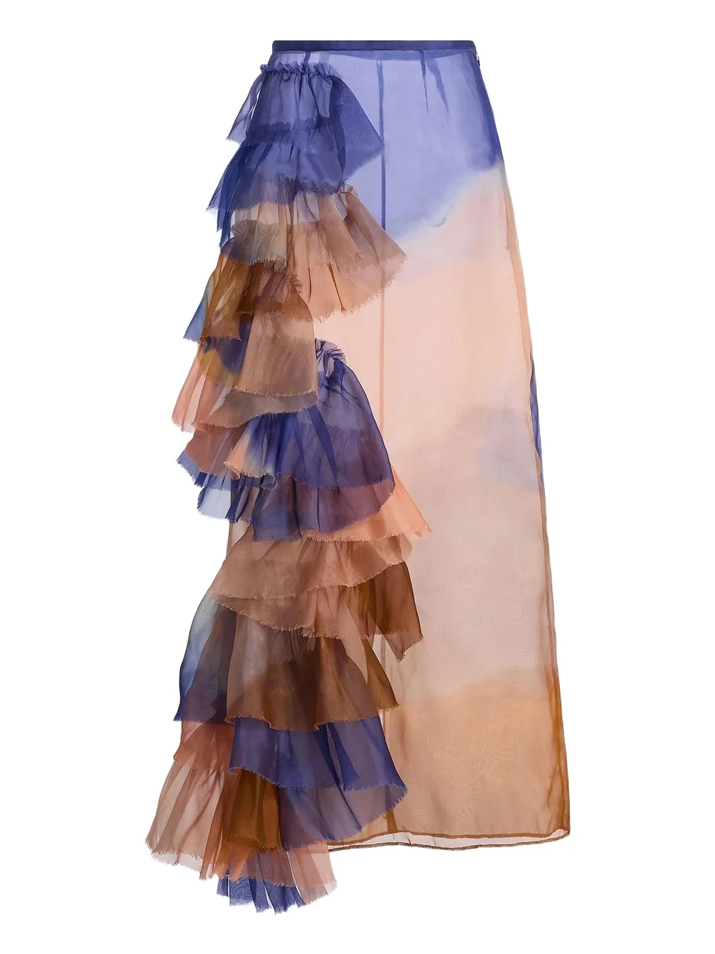 Women's Yelena Ruffled Gradient Silk Maxi Skirt Women's Yelena Ruffled Gradient Silk Maxi Skirt