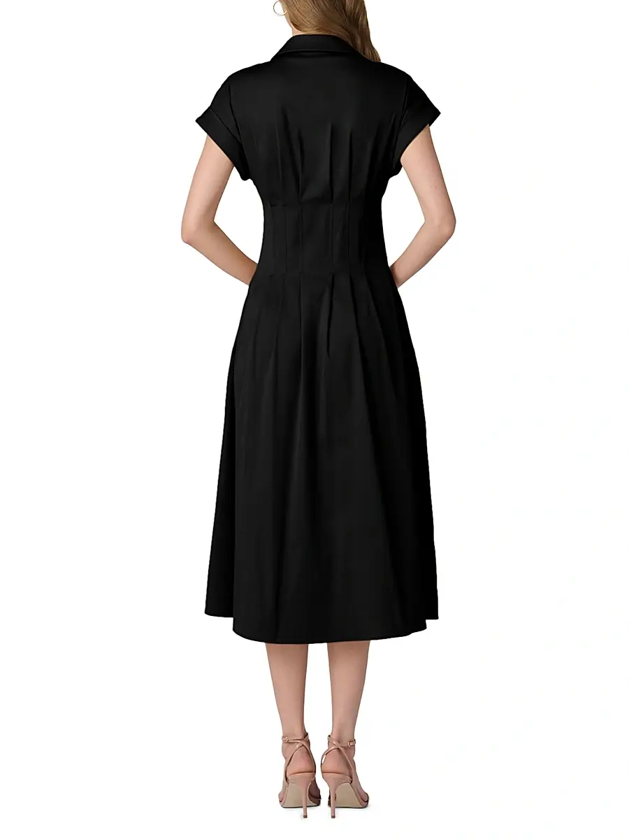 Shoshanna Women's Josephine Button-Front Midi-Dress | Thumbnail 3 Shoshanna Women's Josephine Button-Front Midi-Dress | Thumbnail 3