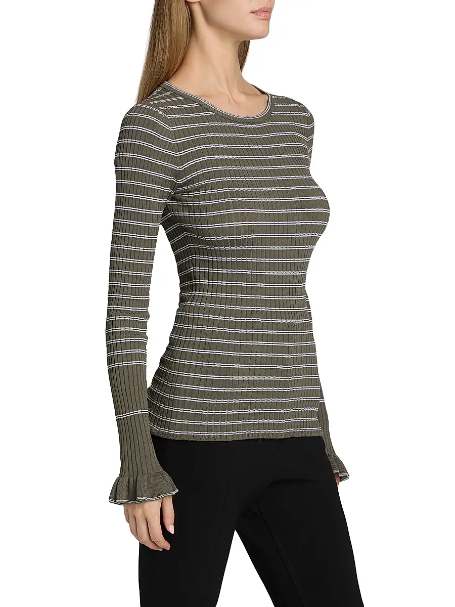 Proenza Schouler White Label Women's Yasmine Striped Rib-Knit Sweater | Thumbnail 4