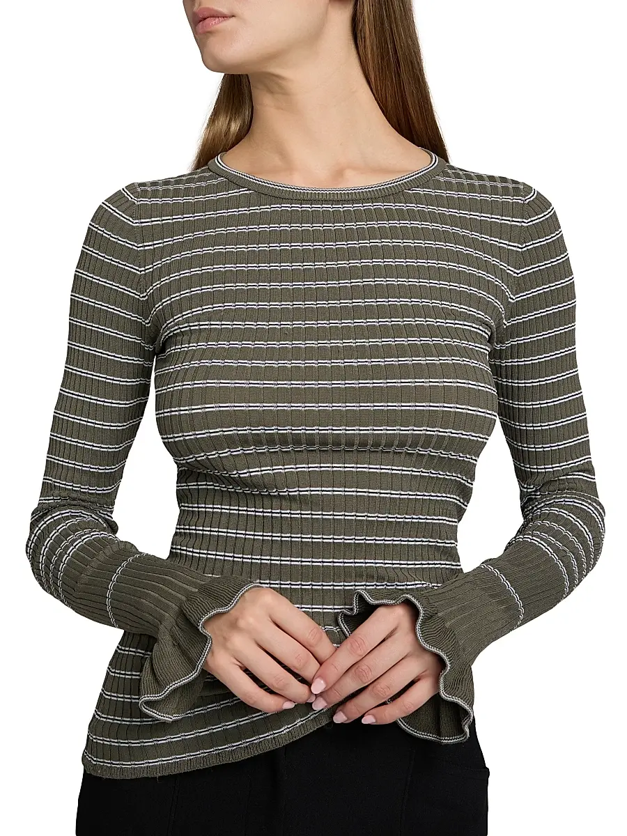 Proenza Schouler White Label Women's Yasmine Striped Rib-Knit Sweater | Thumbnail 6