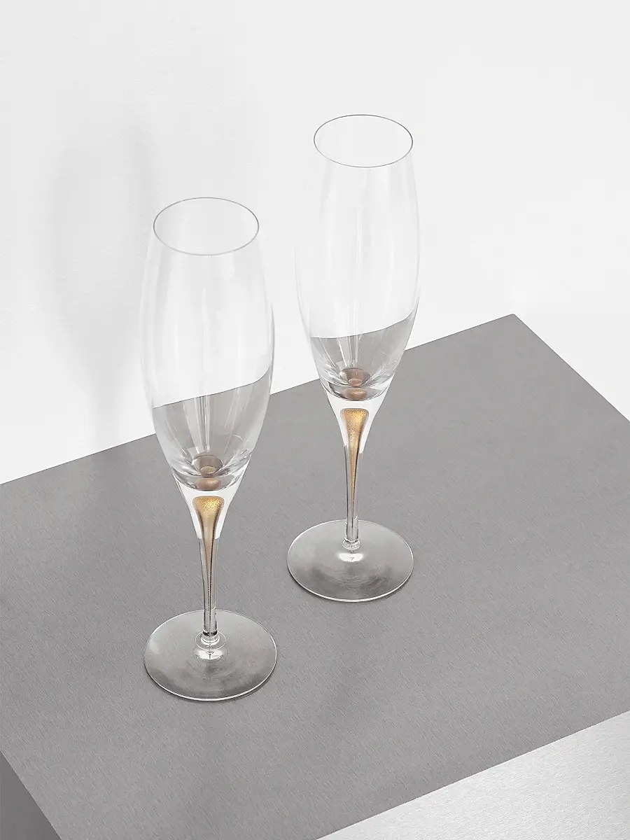 Orrefors Intermezzo Gold 2-Piece Champagne Glass Set | Thumbnail 2 Orrefors Intermezzo Gold 2-Piece Champagne Glass Set | Thumbnail 2