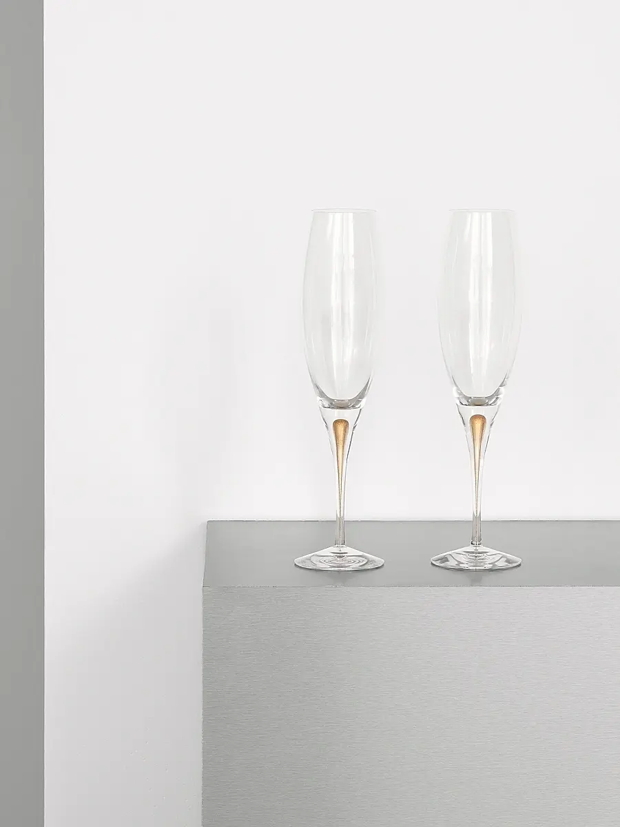 Orrefors Intermezzo Gold 2-Piece Champagne Glass Set | Thumbnail 3 Orrefors Intermezzo Gold 2-Piece Champagne Glass Set | Thumbnail 3