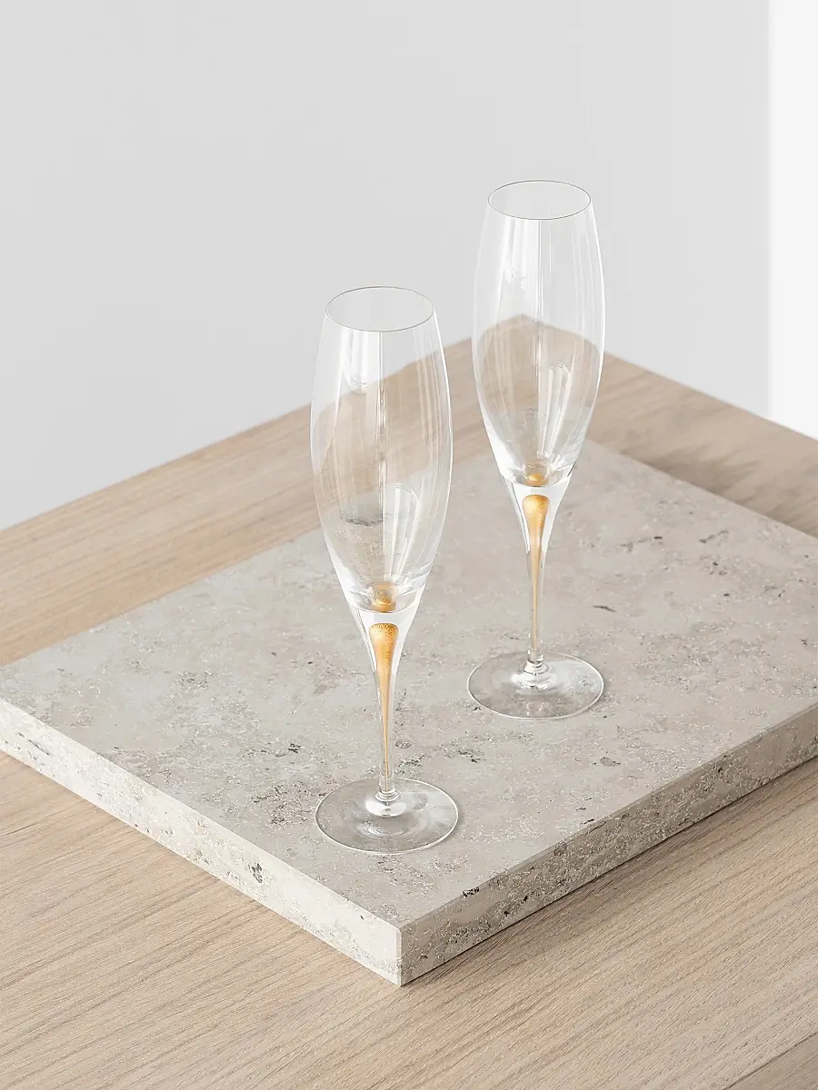 Orrefors Intermezzo Gold 2-Piece Champagne Glass Set | Thumbnail 4 Orrefors Intermezzo Gold 2-Piece Champagne Glass Set | Thumbnail 4