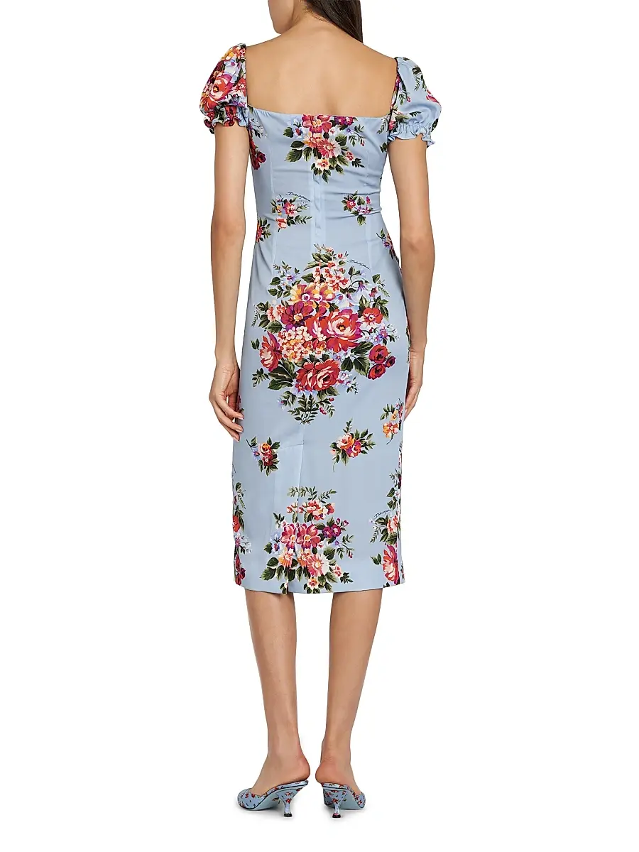 Dolce & Gabbana Women's Floral Stretch Silk Sheath Midi-Dress | Thumbnail 5 Dolce & Gabbana Women's Floral Stretch Silk Sheath Midi-Dress | Thumbnail 5