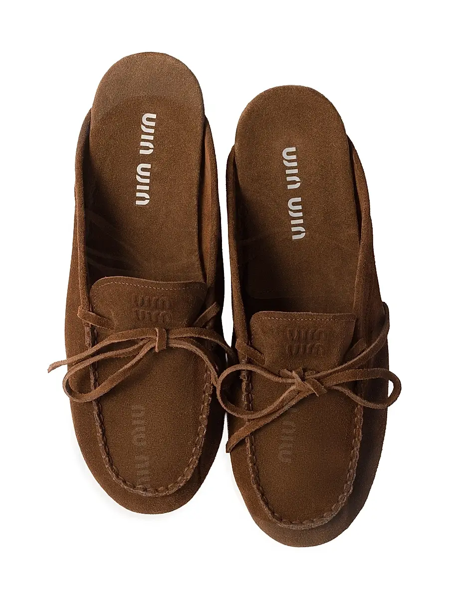 Miu Miu Women's Suede Mules - Brown | Thumbnail 2 Miu Miu Women's Suede Mules - Brown | Thumbnail 2